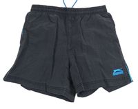 Čierne plážové kraťasy s logom Slazenger