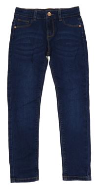 Tmavomodré skinny teplákové rifle Denim Co.