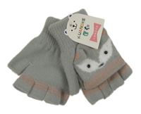 Nové - šedé překlápěcí rukavice s čumáčkem