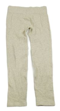 Světlebéžovo/šedo-smotanové melírované rebrované legíny F&F