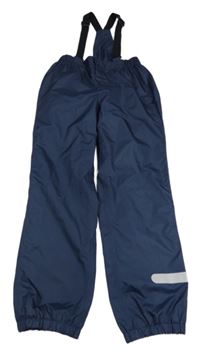 Tmavomodré šušťákové nepromokavé podšité nohavice s trakami alive