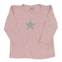 Svetloružové tričko s hviezdičkou POCOPIANO