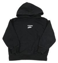 Černá mikina s nápisy a kapsou a kapucí ZARA