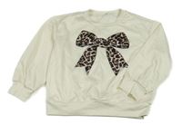 Smotanová oversize mikina s mašlou SHEIN