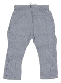 Modro-bílé pruhované melírované lněné kalhoty H&M