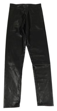 Čierne koženkové legíny H&M