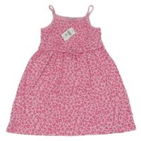 Nové - ružovo-tmavoružové vzorované melírované letné šaty Matalan