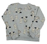 Sivá melírovaná mikina s pejsky H&M