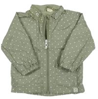 Khaki puntíkatá plátěná jarní bunda H&M