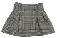 Čierno-bielo-ružová kockovaná vzorovaná sukňa H&M