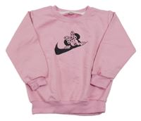 Svetloružová mikina s Minnie a logom Nike