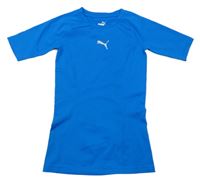 Modré funkční sportovní tričko s logem PUMA