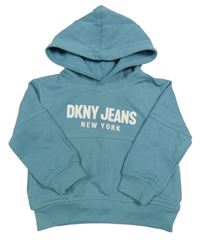 Modrá mikina s logem a kapucí DKNY