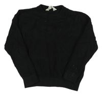 Čierny rebrovaný sveter H&M
