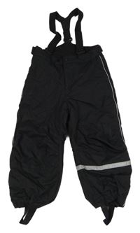 Černé šusťákové zimní oteplovačky s odepínacími kšandami H&M