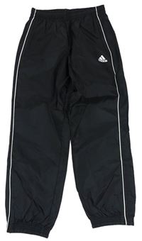 Čierne šušťákové športové nohavice s logom Adidas