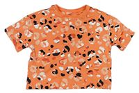 Marhuľové crop tričko s leopardím vzorom Next