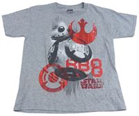 Sivé tričko s potiskem Star Wars