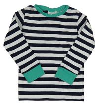 Tmavomodro-bílé pruhované pyžamové triko H&M