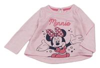 Ružové melírované úpletové tričko s Minnie Primark