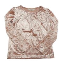 Růžové sametové triko H&M