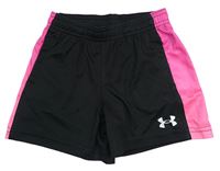 Čierno-tmavoružové športové funkčné kraťasy Under Armour
