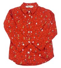 Červená košile s vánočním motivem H&M