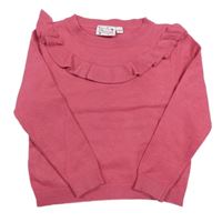 Fuchsiový sveter s volánem Impidimpi