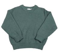 Zelený rebrovaný sveter zn. Zara