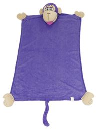 Fialová chlupatá zavinovací deka s kapucí - opice