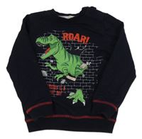 Tmavomodrá mikina s dinosaurom