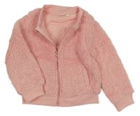 Růžová huňatá podšitá propínací mikina Impidimpi