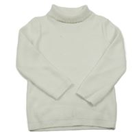 Biely rebrovaný svetrový rolák George