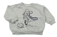 Šedá melírovaná oversize mikina s Mickeym George