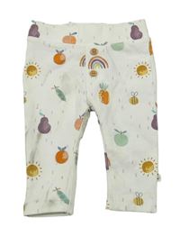 Smetanové vzorované legíny s ovocem a sluníčky Next