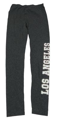 Tmavosivé melírované legíny s nápisom Page One Young