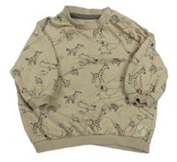 Hnedá oversize mikina so zvířaty Nutmeg