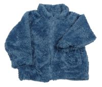 Tmavomodrá chlpatá prepínaci mikina