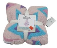 Nové - Ružová huňatá oversize mikina s hviezdami a kapucňou Primark