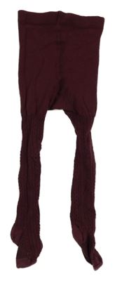 Vínové vzorované punčocháče H&M