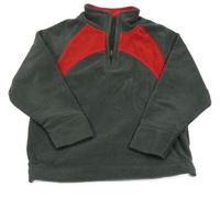 Antracitovo-červená fleecová mikina Next