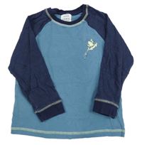 Modrošedo-tmavomodré triko s žábou John Lewis