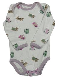 Bílé body s kočkami