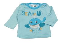 Světlemodré triko s velrybou Ergee