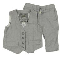 2set - Sivo-biela vzorovaná slávnostné vesta + nohavice Monsoon