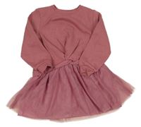 Staroružové teplákovo/tylové šaty F&F