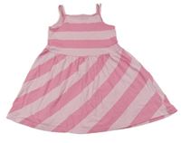 Ružové pruhované bavlnené šaty C&A