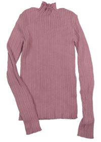 Staroružový rebrovaný sveter so stojačikom Tu