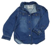 Modrá tepláková rifľová košeľa Denim Co.