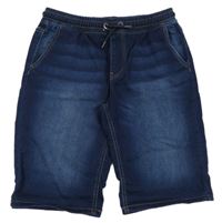 Nové - Tmavomodré teplákové riflové kraťasy Primark